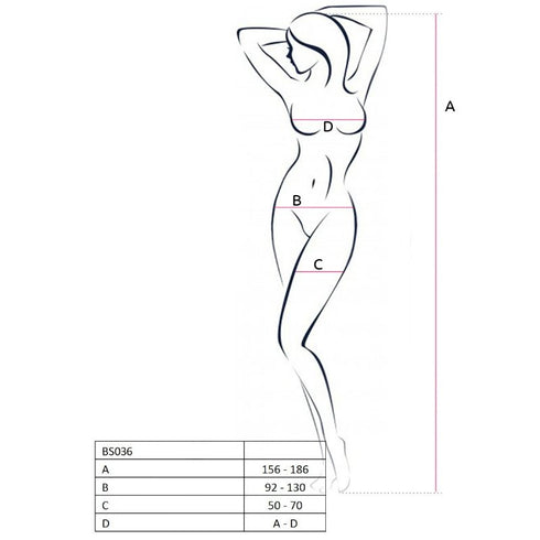 PASSION - WOMAN BS036 BODYSTOCKING BIANCO TAGLIA UNICA