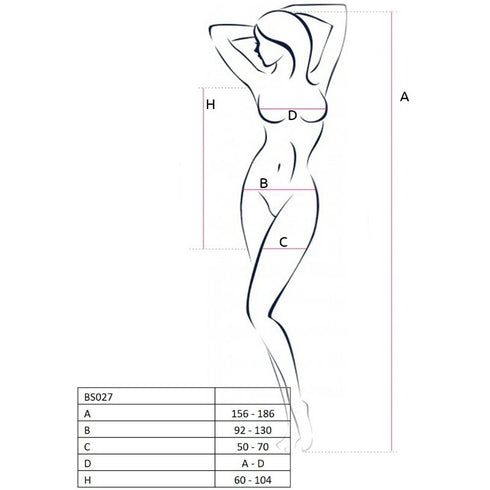 PASSION - WOMAN BS027 ABITO NERO STILE BODYSTOCKING TAGLIA UNICA