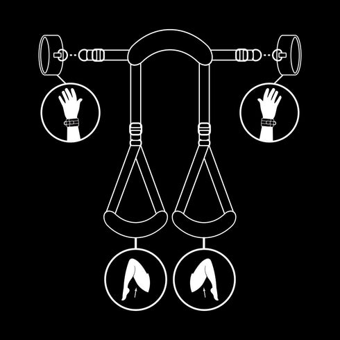 FETISH SUBMISSIVE - POSIZIONE A GAMBE APERTE CON MANETTE FODERA IN NOPRENE