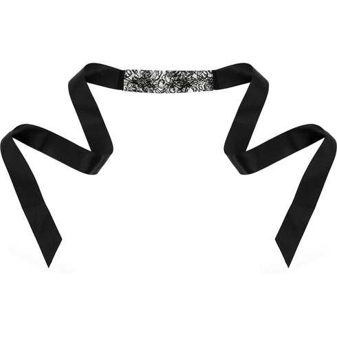 COQUETTE CHIC DESIRE - MASCHERA IN PIZZO NERO CON NASTRO