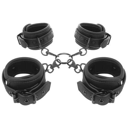 FETISH SUBMISSIVE - SET DI MANETTE PER MANI E CAVIGLIE CON FODERA IN NOPRENE