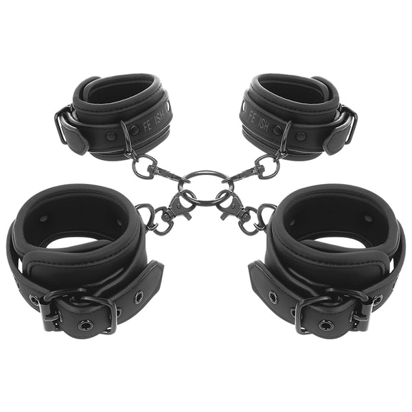 FETISH SUBMISSIVE - SET DI MANETTE PER MANI E CAVIGLIE CON FODERA IN NOPRENE