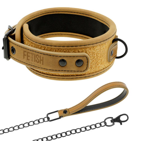 FETISH SUBMISSIVE ORIGIN - COLLANA A CATENA RIVESTITA IN NEOPRENE
